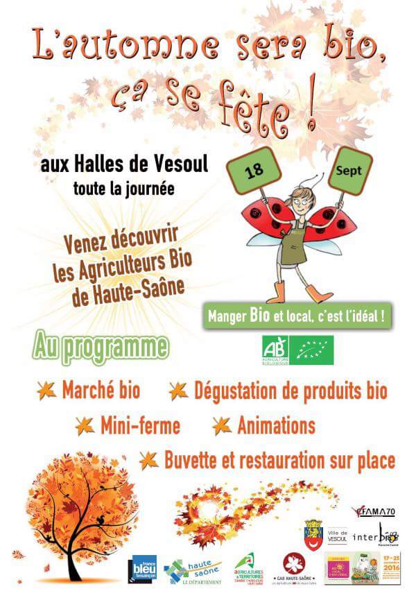 Affiche marche bio vesoul 18 09 2016