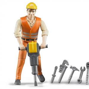 Ouvrier de chantier avec accessoires BRUDER