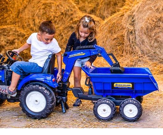 Tracteur enfant New Holland avec remorque 2 à 5 ans - Falk